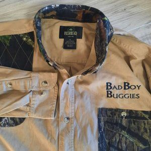 Red Head Bad Boy Buggies Men's XL Camo Button Down Long Sleeve Shirt